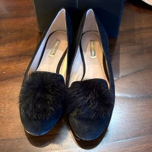 Louise et Cie Suede, Leather Rabbit Fur Accent comfy flat shoes
